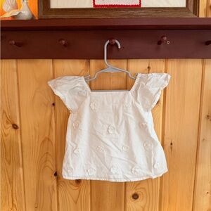 GAP Kids White Floral Embroidered Blouse